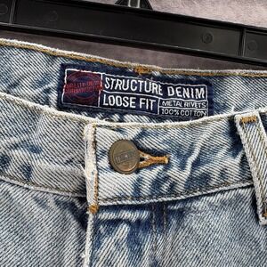 VTG Y2K Structure Loose Fit Jeans Mens 34x32 Light Blue Wash Baggy 90s USA